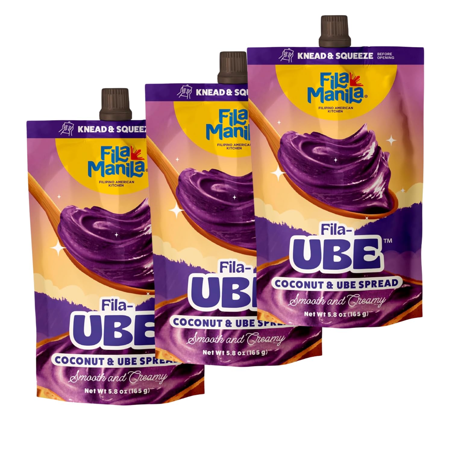 Fila Manila Ube Halaya Coconut Spread - Vegan, Gluten-Free, 3 Pack, No Artificial Colors or Flavors, Perfect for Toast & Desserts