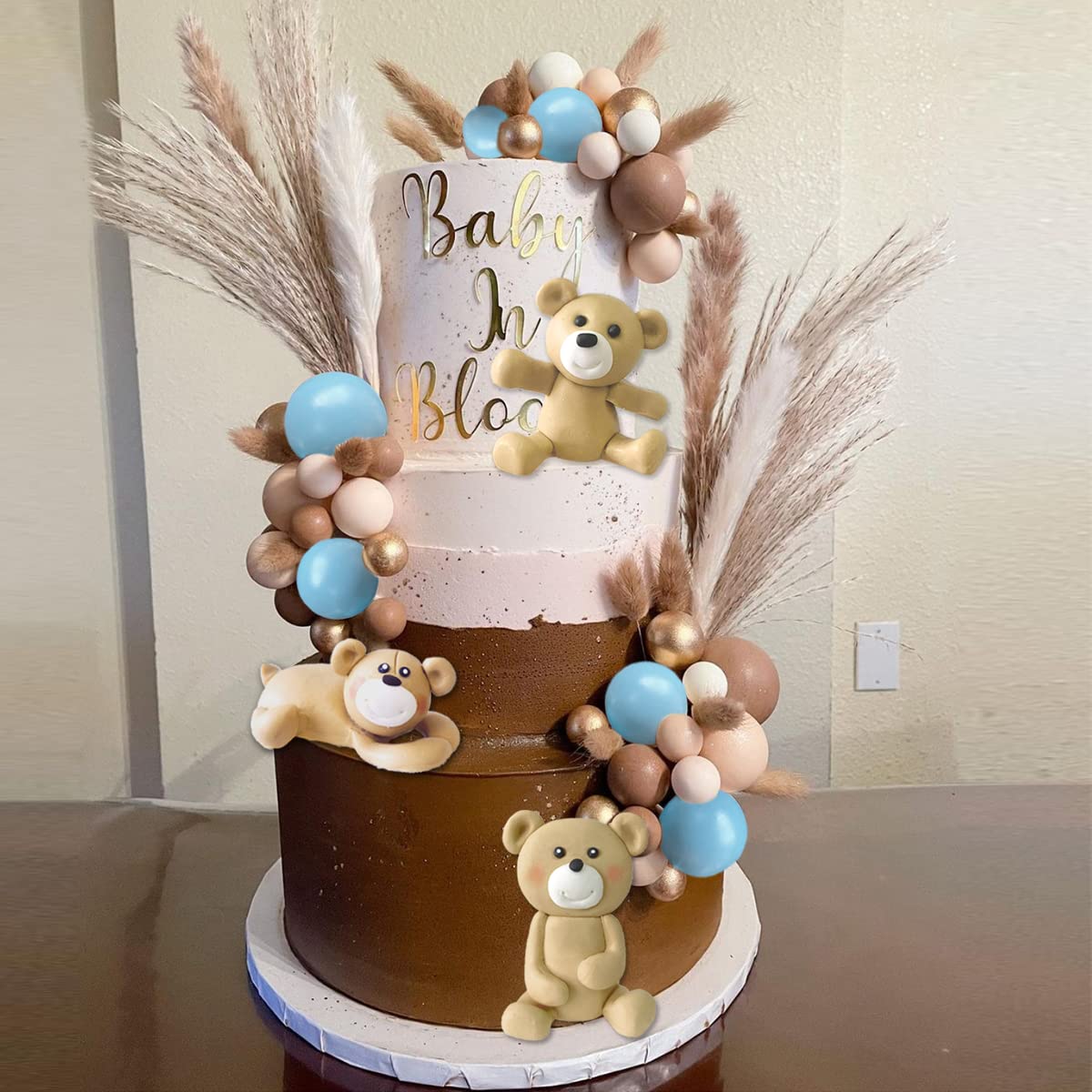 3D Bear Balls Cake Toppers For Birthday Baby Shower Party Decorations (Three Bear)