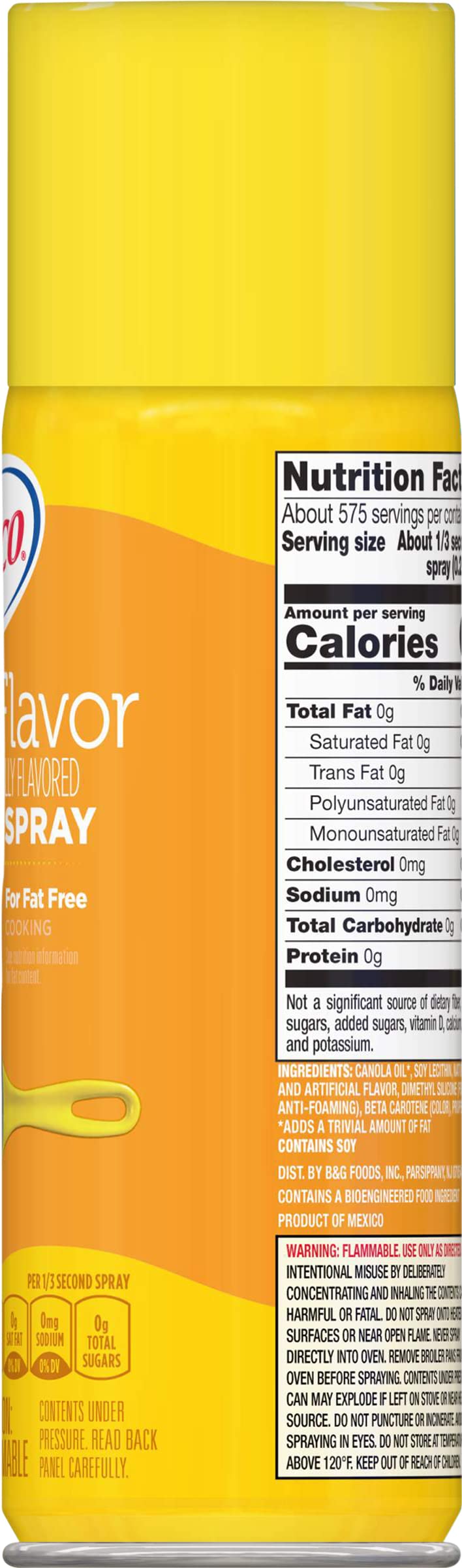 Crisco No-Stick Cooking Spray, Butter, 6 Ounce