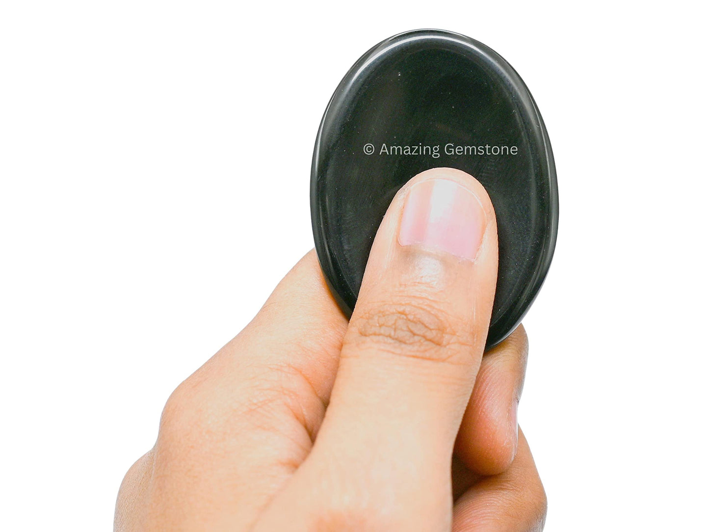 Black Obsidian Crystal Worry Stones For Anxiety - Thumb Worry Stone For Stress Meditation, Anxiety Relief Items Healing Stones A