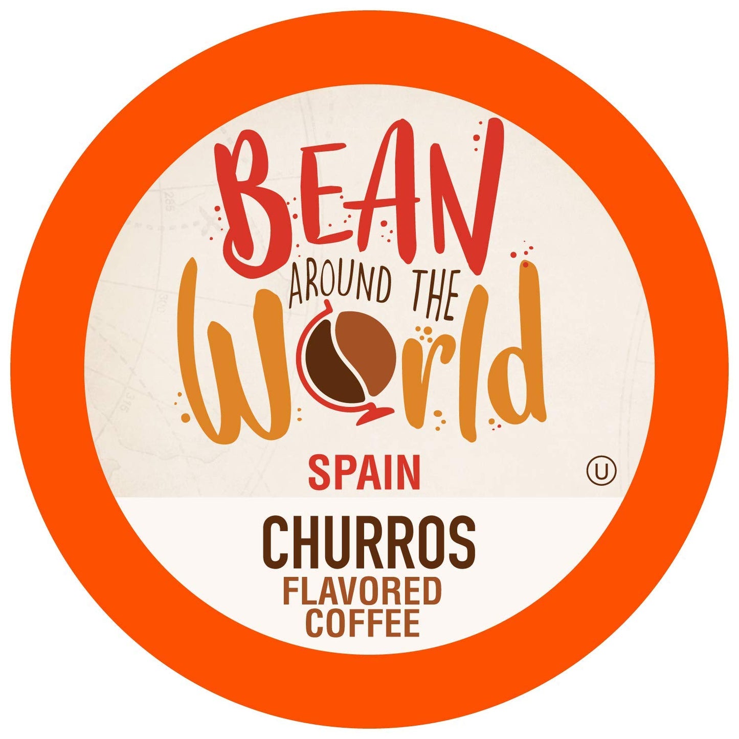 BEAN AROUND THE WORLD Churro Flavored Coffee Compatible with Keurig 2.0, 40 Count Pack