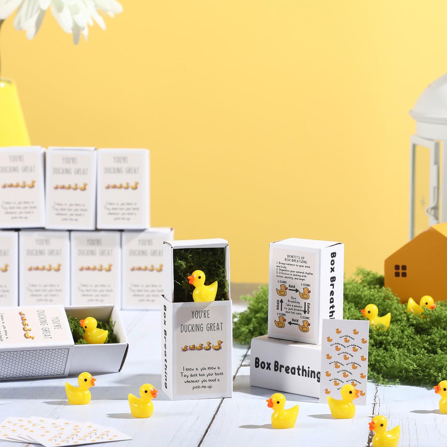 Wonderjune 36 Pcs Christmas Emotional Support Appreciation Gifts Bulk Mini Desk Pet with Inspirational Boxes Thanksgiving Gifts