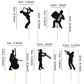 Ercadio 25 Pack Jazz Band Cupcake Toppers Black Glitter Band Cupcake Picks Vintage Jazz Music Theme Cupcake Picks Music Concert