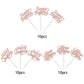 YCTHUNFISH 30 Pack Cupcake Toppers - Glitter Rose Gold Bamboo Picks for Birthday Party Decorations