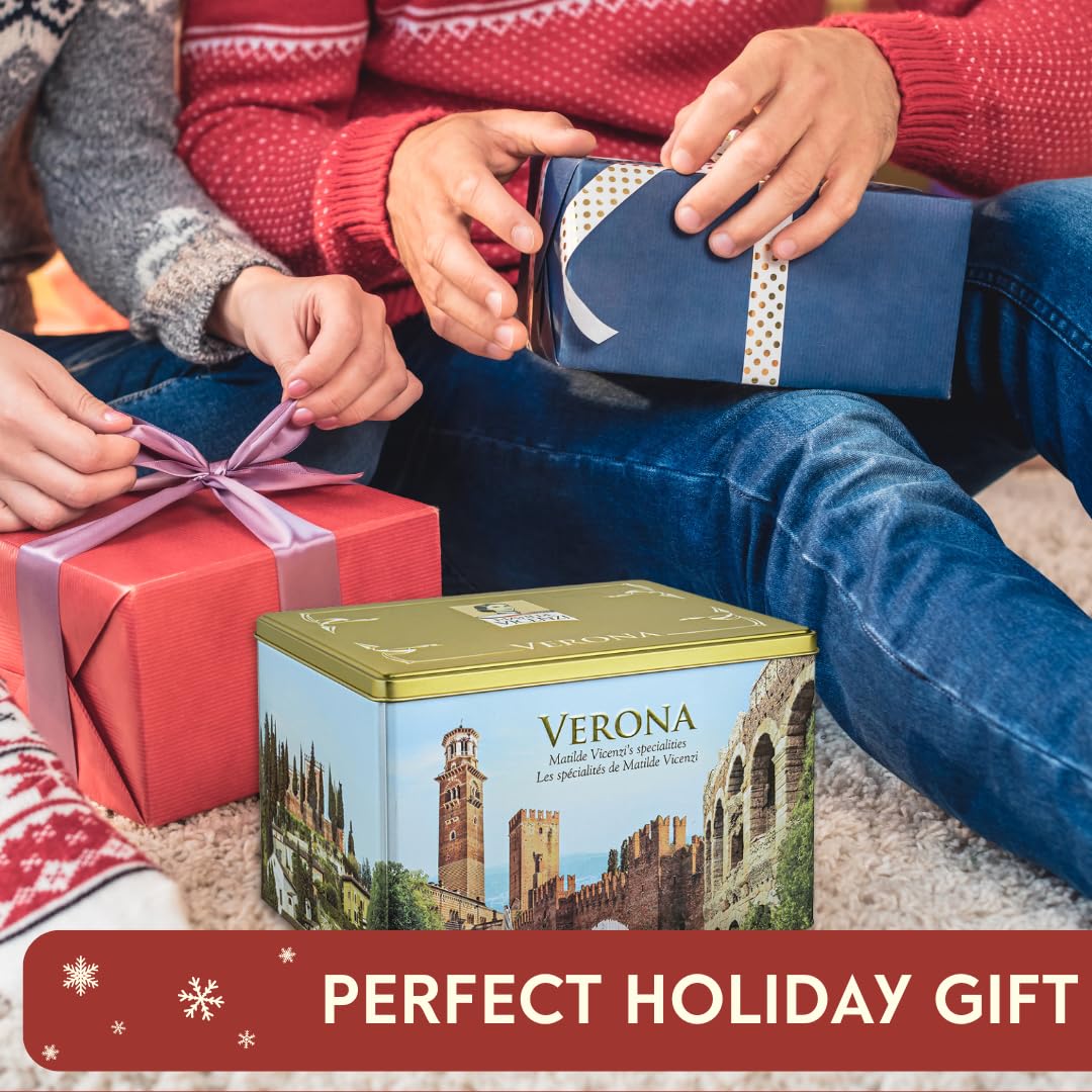 Matilde Vicenzi Verona Gift Tin, Assortment Of Italian Pastries And Cookies, 32Oz (907G)