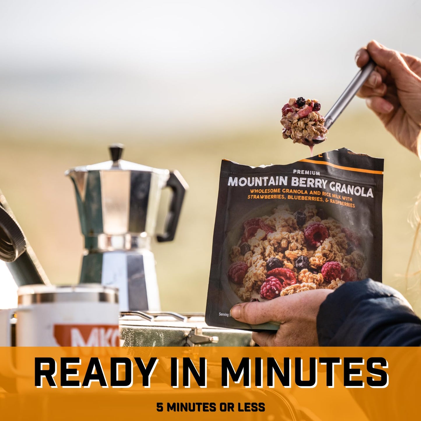 Peak Refuel Mountain Berry Granola With Rice Milk | Vegan, Dairy Free | Freeze Dried Backpacking And Camping Food | Amazing Tast