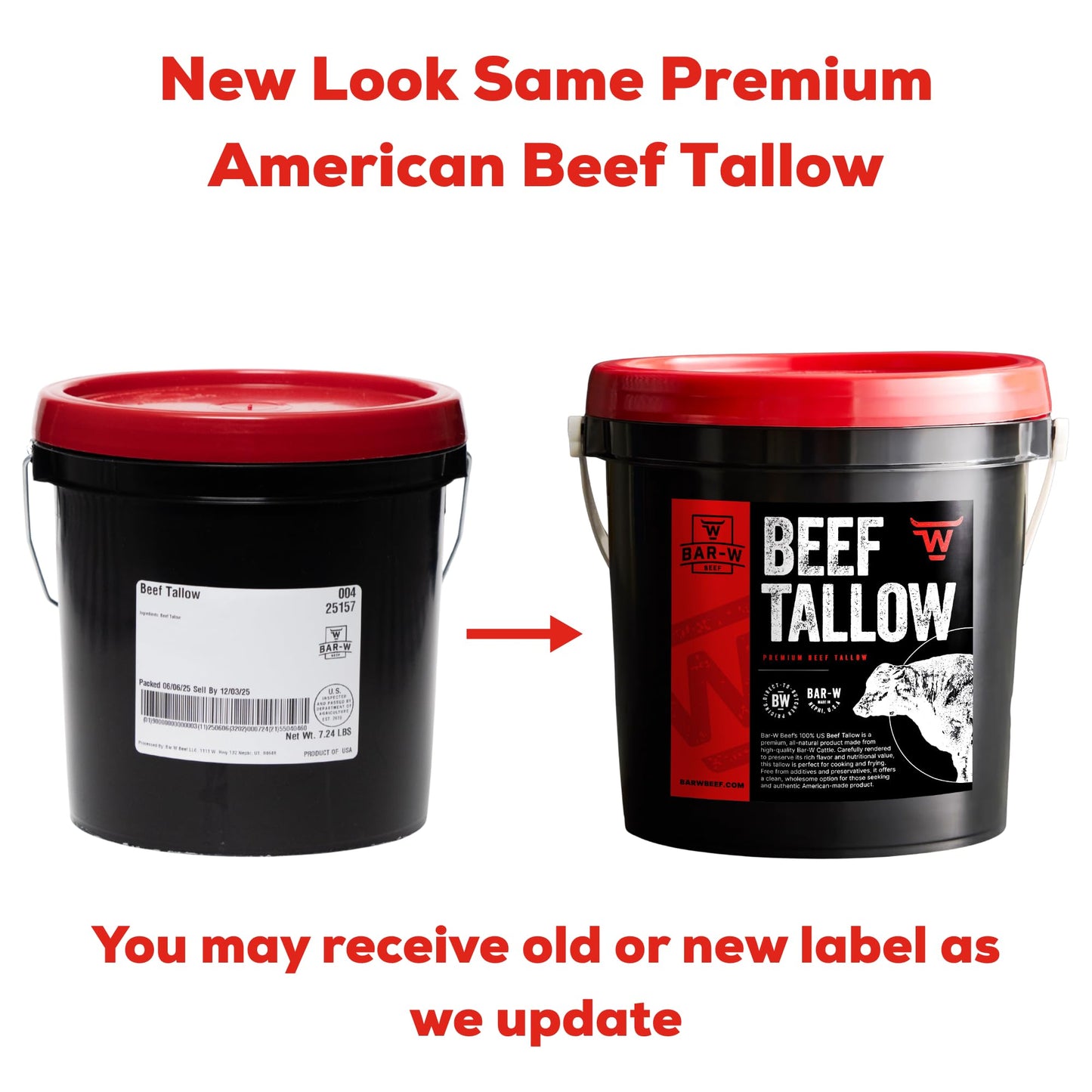 Bar-W Beef | 100% Beef Tallow | 115 oz | Cooking  Roasting  Baking and Frying | enhanced Tallow from USA Farm Raised Cattle | Pure Tallow with High Smoke Point | Gallon Size Pail