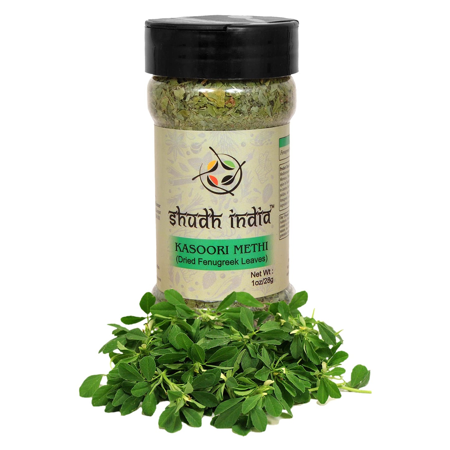 Shudh India Dried Fenugreek Leaves (Kasoori Methi) Ground Spice ~ All Natural | Salt-Free | Vegan | No Colors | Gluten Friendly