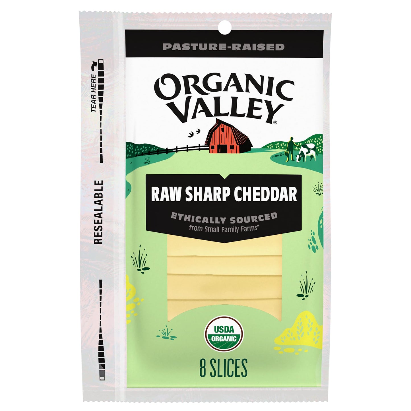 ORGANIC VALLEY Organic Sliced Raw Sharp Cheddar, 6 OZ