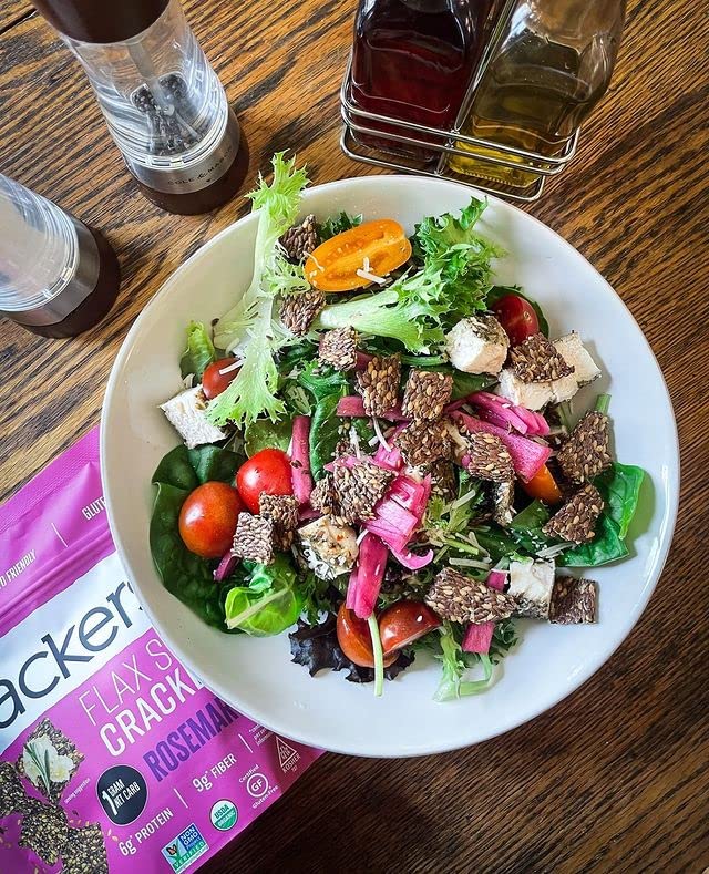Flackers Organic Rosemary Flaxseed  ers, Gluten Free, Non GMO, Vegan, Keto, 5 Ounce