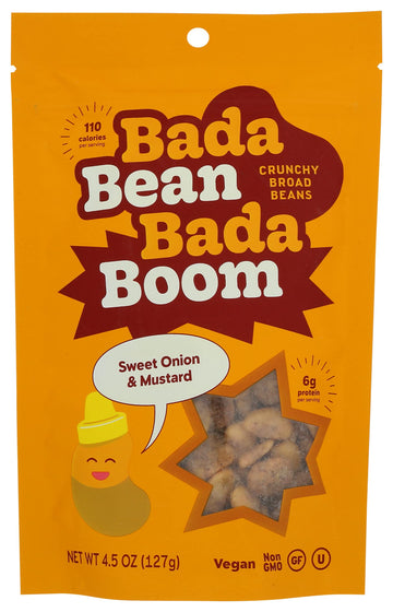 Bada Bean Bada Boom Plant-Based Protein, Gluten Free, Vegan, Crunchy Roasted Broad (Fava) Bean Snacks, 110 Calories per Serving,