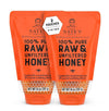Nature Nate's 100% Guarantee Pure Raw & Unfiltered Honey, No-Drip Sustainable Squeeze Pouch, 14 Oz (Pack of 2)