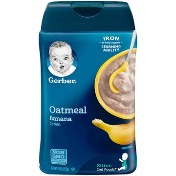 Gerber Oatmeal And Banana Baby Cereal, 8 Ounce (Pack Of 6)