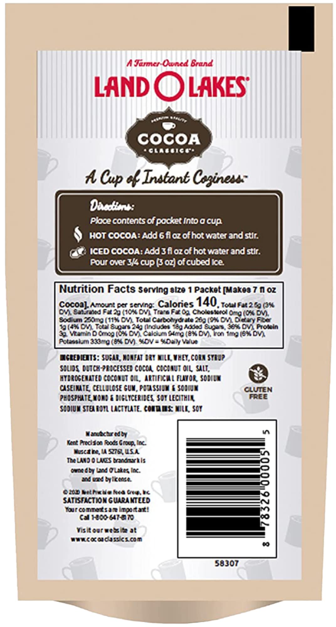 Land O' Lakes Hot Cocoa Mix, French Vanilla, 1.25 Oz (35G), 30 Packets