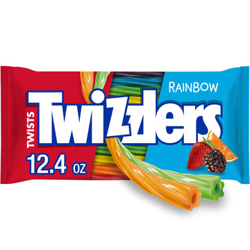 Twizzlers Twists Rainbow Flavored Licorice Style, Low Fat Candy Bags, 12.4 Oz (6 Count)