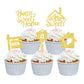 Rsstarxi 30 Pack Cupcake Toppers Glitter Key Housewarming Cake Picks 2.1-2.8x4.6-4.8 inches Design 1 Gold