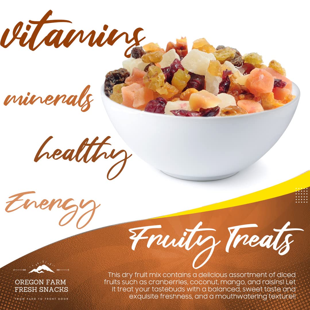 Oregon Farm Fresh Snacks Dried Fruit Mix – 24Oz Healthy Snacks - Fresh And Natural Fruit Trail Mix – Mixed Fruit Snacks For Adults And Kids – Ideal For Breakfast, Cakes, Snacks