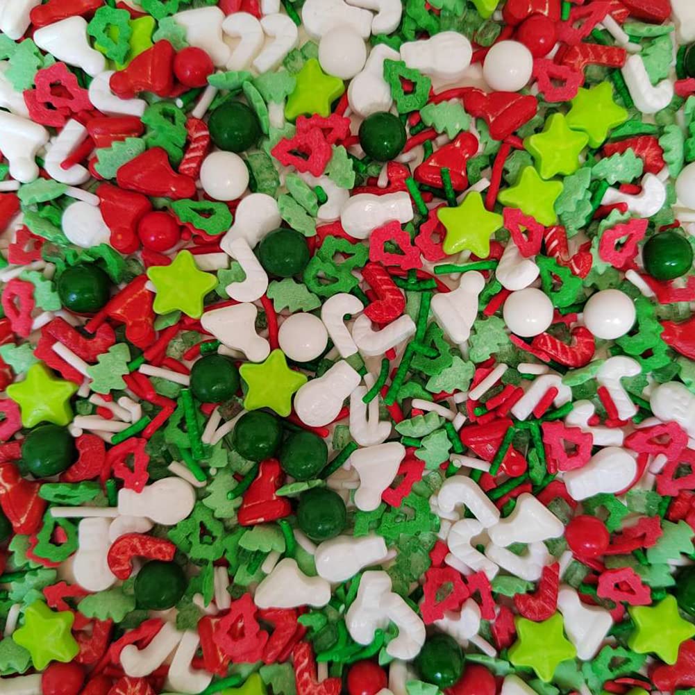 Eastron 1 Bottle Edible Christmas Sprinkles- Cake Sprinkles Decoration - Sprinkles for Baking - Cupcake and Cake Topper - Sprink