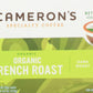 Camerons 100% Organic French Roast Single Serve Dark Roast 12 Count Box