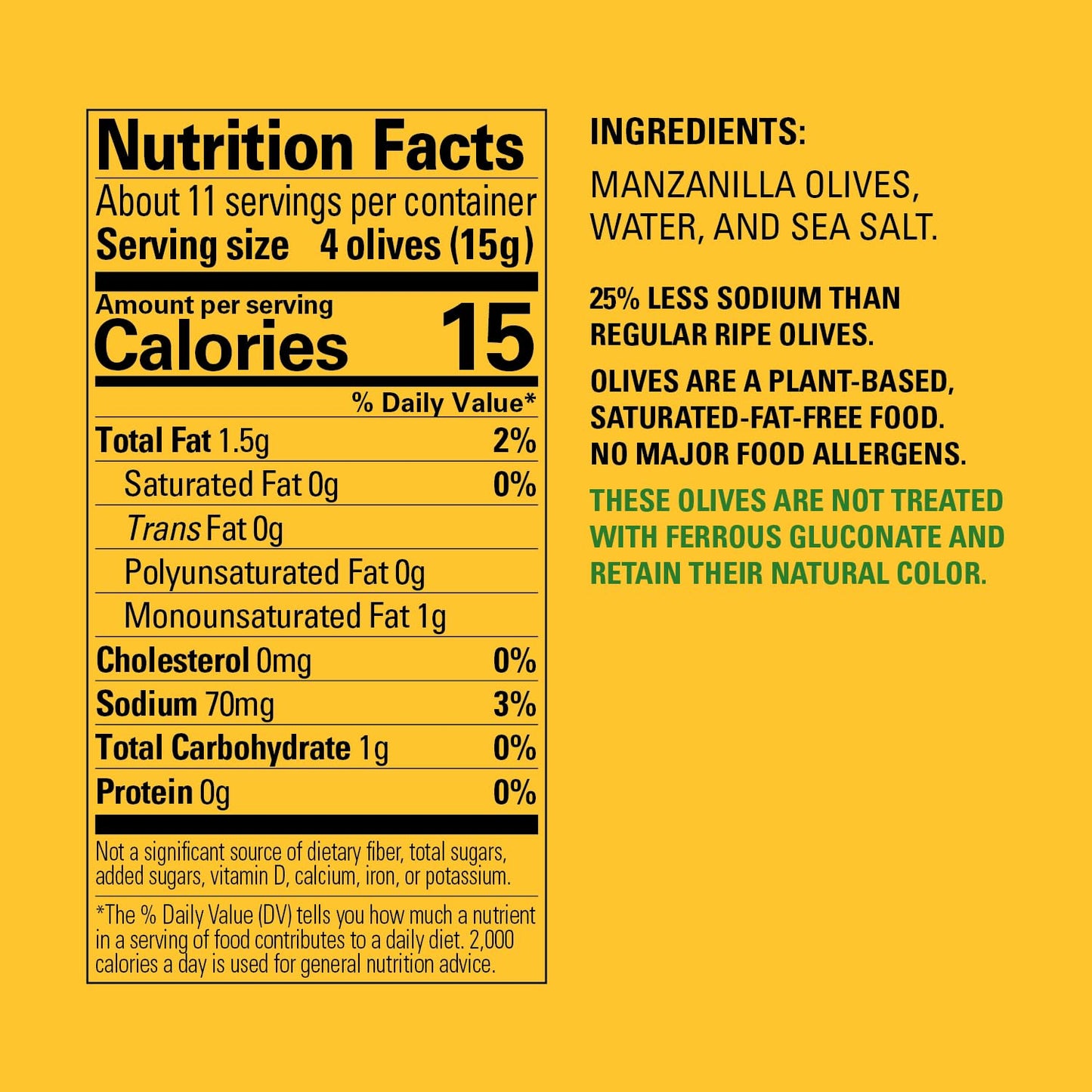 PEARLS Low-Sodium Large Ripe Pitted Olives, 6 oz Can, Pack of 12, Model 42023
