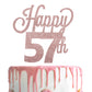 Lingteer Happy 57Th Birthday Cake Topper - Cheers To 57Th Birthday 57 Years Old Birthday Party Cake Decorations Sign.