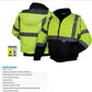 Pyramex Safety Rj3110S Rj31 Series Jackets Hi-Vis Lime Bomber Jacket - Size Small
