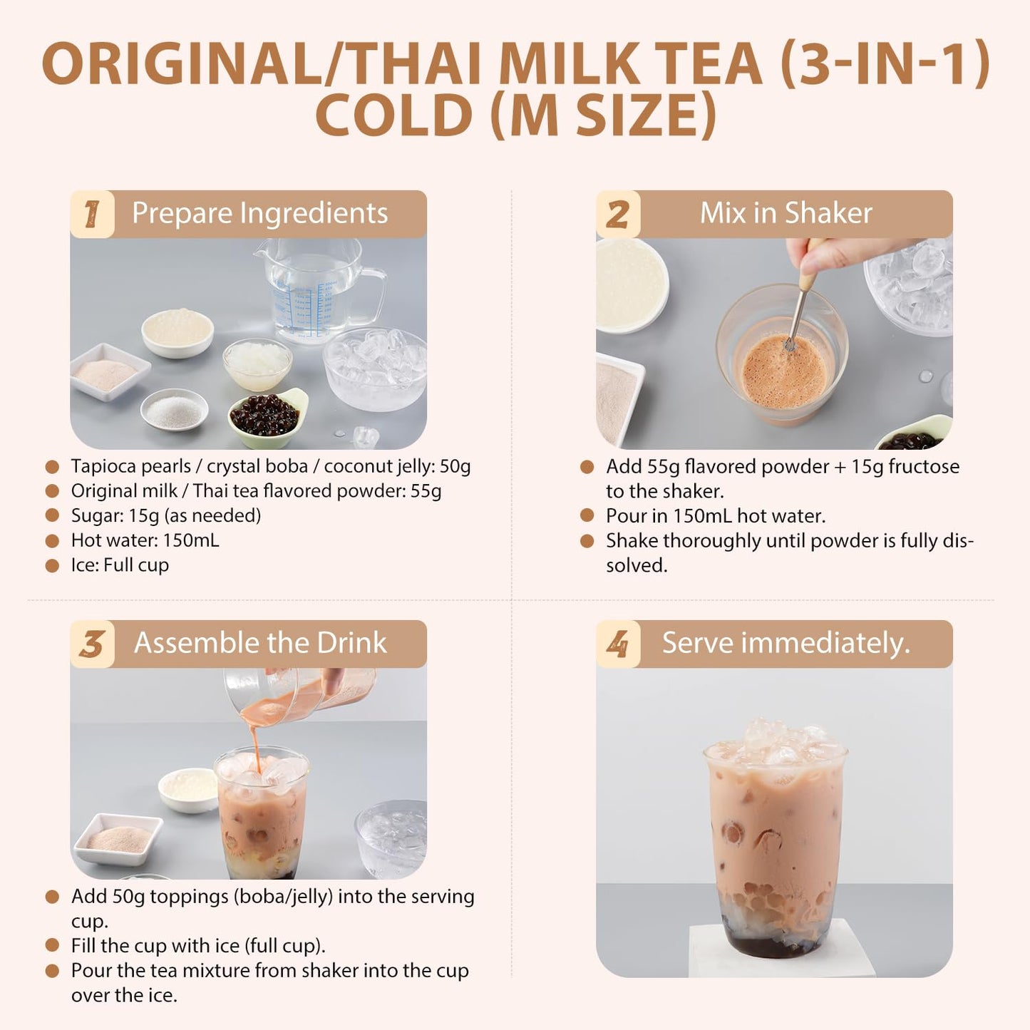 Soeos Milk Tea Flavored Powder (3-in-1), 2.2 lbs (1kg) - Instant Bubble Tea Mix with Creamer & Sugar, Easy to Prepare, Perfect f