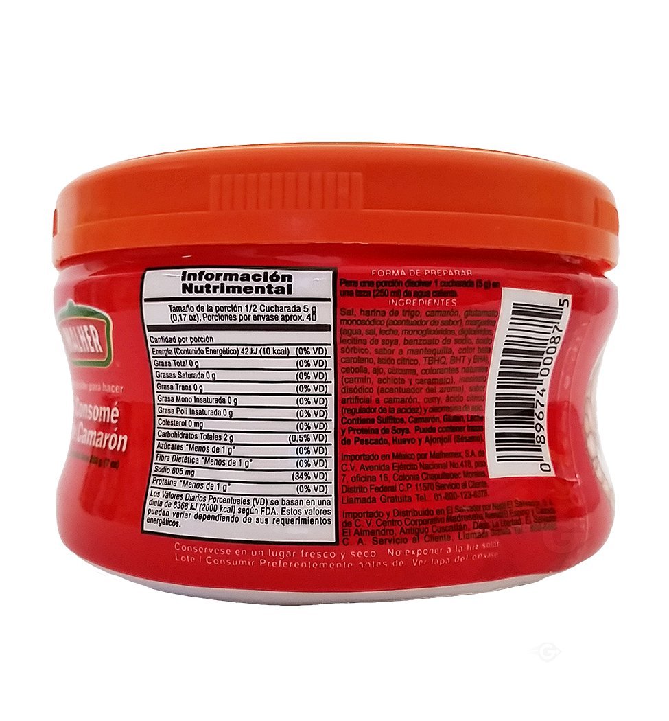 Malher Shrimp Bouillon 7 oz - Consome de Camaron (Pack of 12)