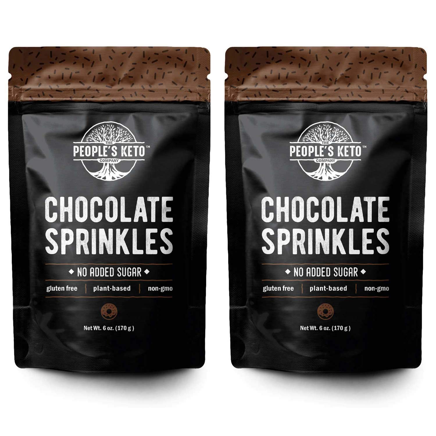 The Peoples Keto Company Keto Sprinkles, Sugar Free, Vegan, Gluten Free, 6 oz. (Pack of 2)