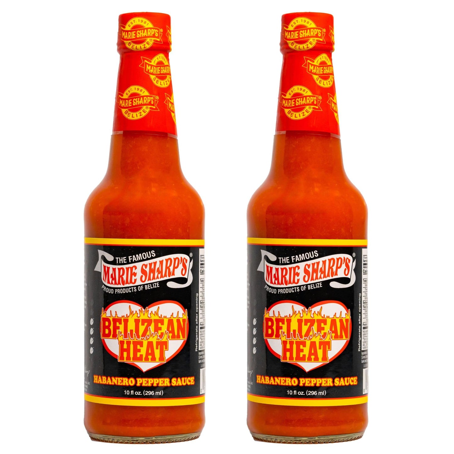 Marie Sharps Belizean Heat Habanero Pepper Sauce, 10 oz | Extra Hot Gourmet Hot Sauce from Belize | All-Natural, No Artificial P