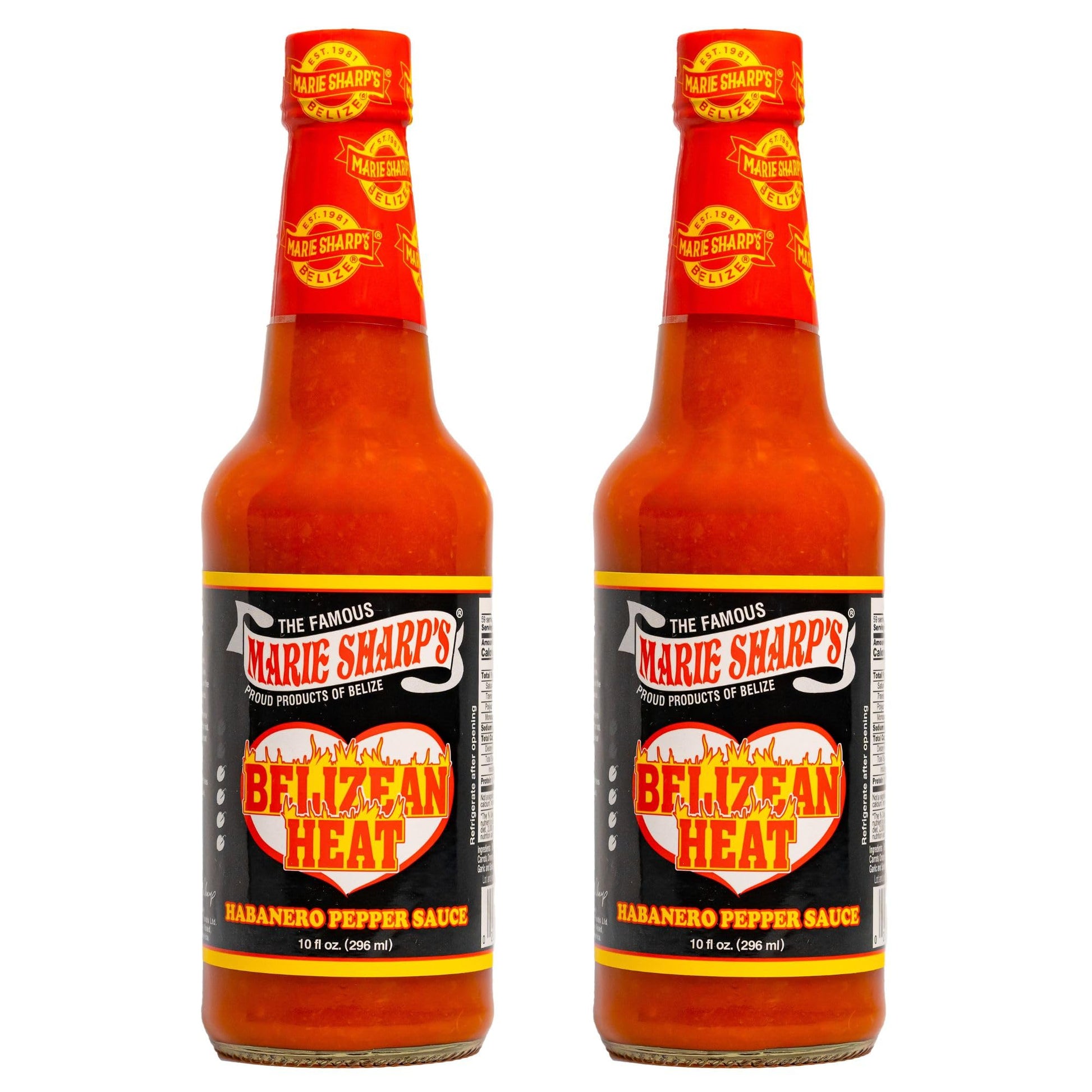 Marie Sharps Belizean Heat Habanero Pepper Sauce, 10 oz | Extra Hot Gourmet Hot Sauce from Belize | All-Natural, No Artificial P