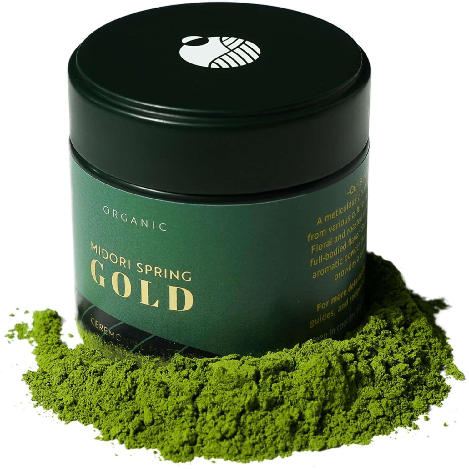 Midori Spring Organic Ceremonial Grade Matcha Powder, 1.06 oz, Gluten Free, Vegan, Green, Model MS-MATCHA-G-30