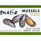 Matiz España Mussels in Extra Virgin Olive Oil & Apple Cider Vinegar, 4 oz. (Pack of 12), Handcrafted in Galicia, Spain