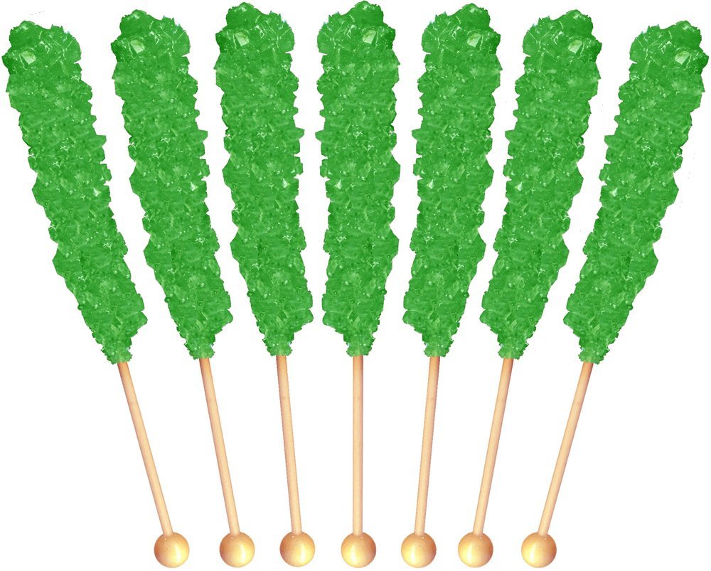 Buffalo Bills Apple (Dark Green) Rock Candy On A Stick (36-Ct Tub Rock Candy Crystal Sticks)