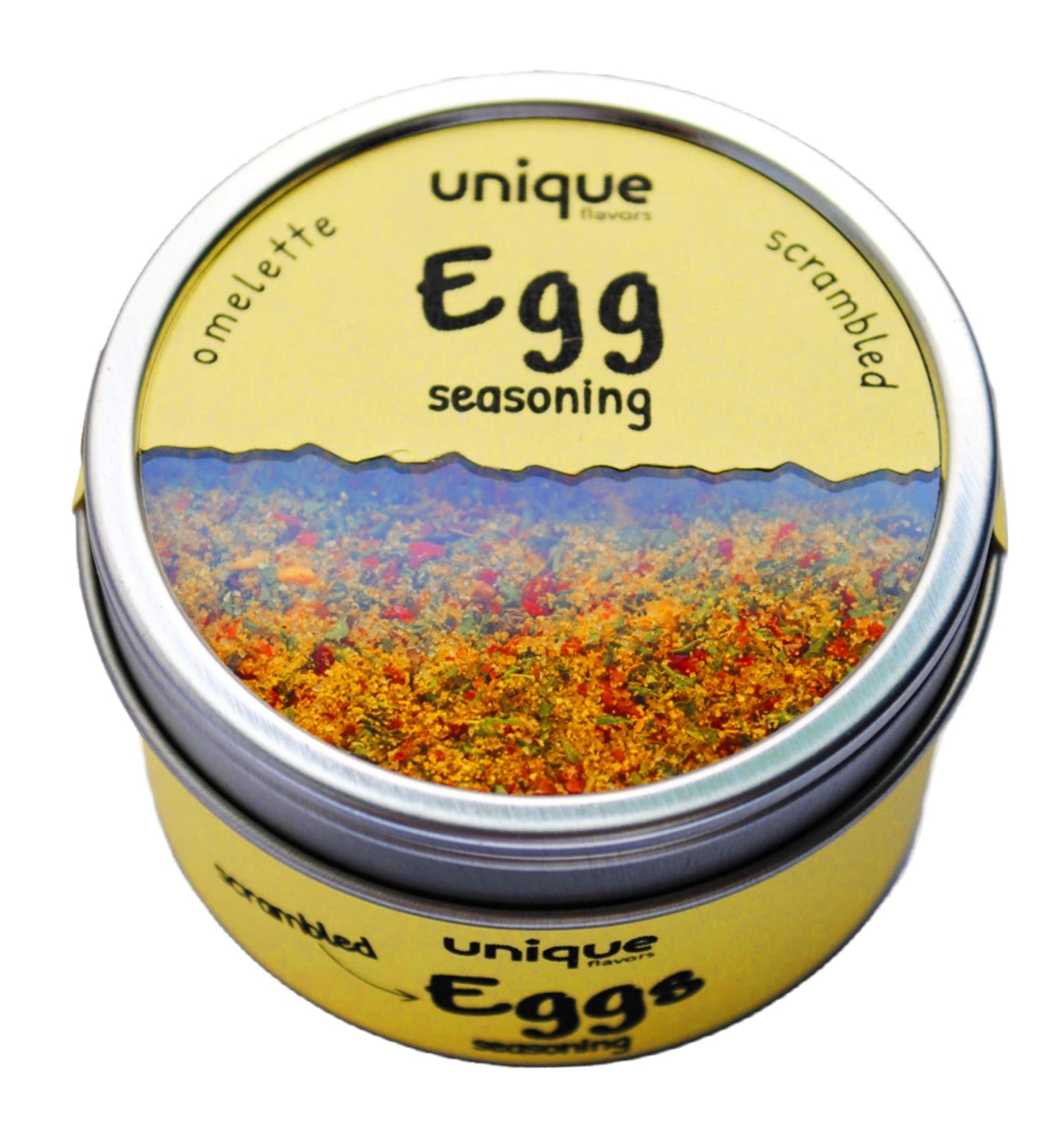 Unique Flavors Egg Seasoning Gourmet Topping, 2.2 oz Tin Can, Perfect for Scrambled Eggs