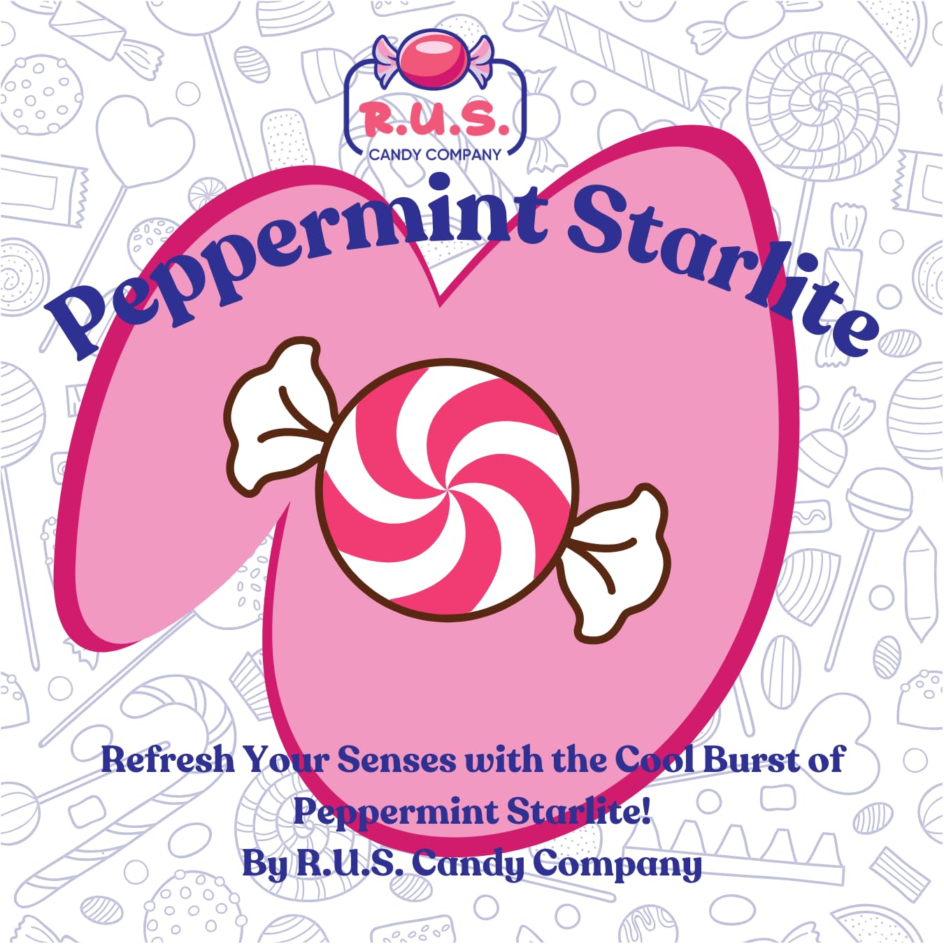 R.U.S. Candy Company Peppermint Starlite Candy - 1 Pound Bag - Refreshing Mint Hard Candy Perfect For Parties And Holiday Celebr