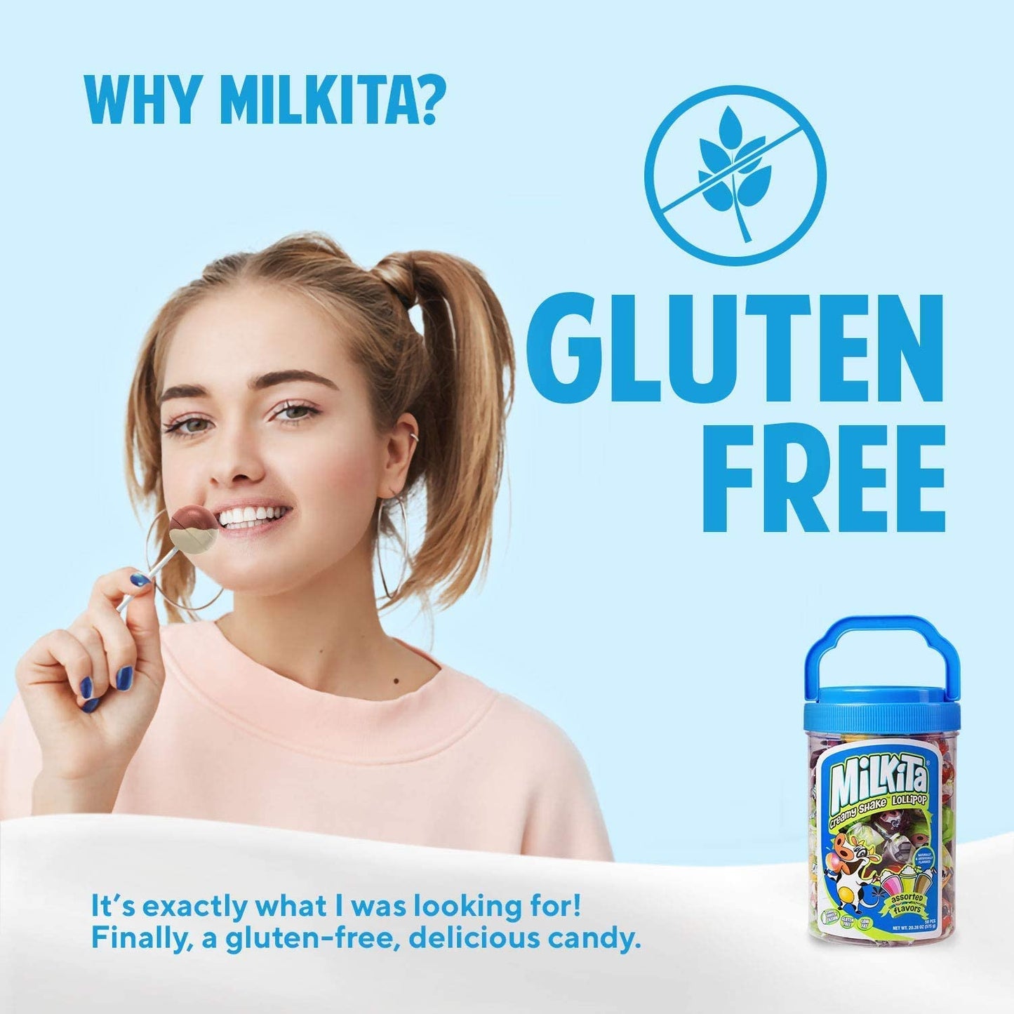 Milkita The Real Milk Candy Lollipop Jar