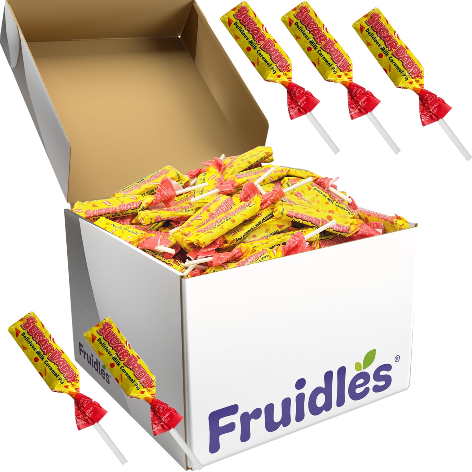 Fruidles Sugar Daddy Taffy Lollipop, Delicious Milk Caramel Pop, Gourmet Candy Sweets, Individually Wrapped (5 Pounds (Bulk))