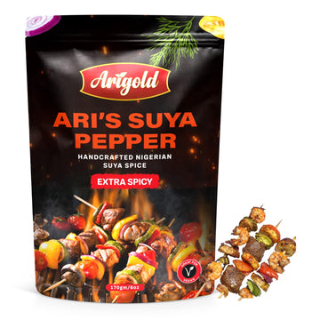 Arigold Suya Pepper - Handcrafted Nigerian Spice for BBQ, Chicken & Seafood - Extra Spicy - 5.5 oz