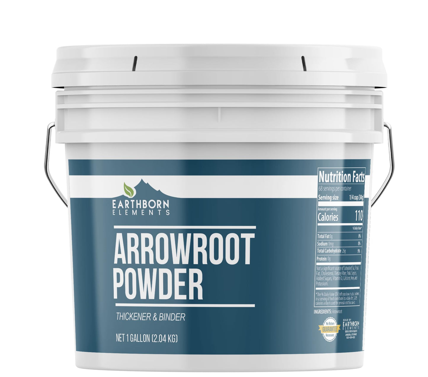 Earthborn Elements Arrowroot Powder 1 Gallon, Thickener & Binder, Corn Starch Alternative