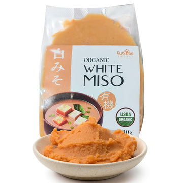 Fusion Select 900g Organic White Miso Paste - Made of Fermented Soy Bean & Rice - Savory Japanese Seasoning For Cooking Soup Bas