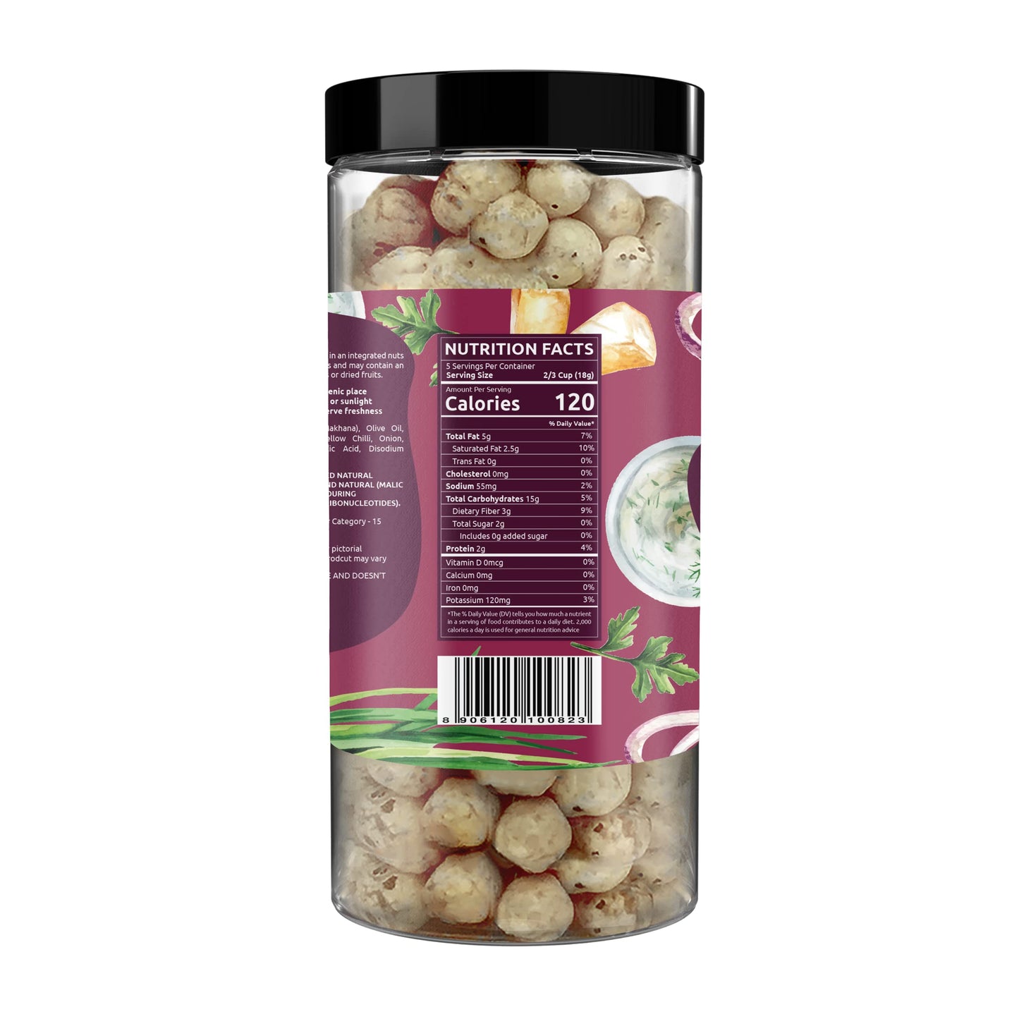 Farmley Makhana Snacks | Gluten Free Roasted Crisps | High Protein & Fiber | Cream & Onion Flavor | 3.2 Oz (Pack of 1)