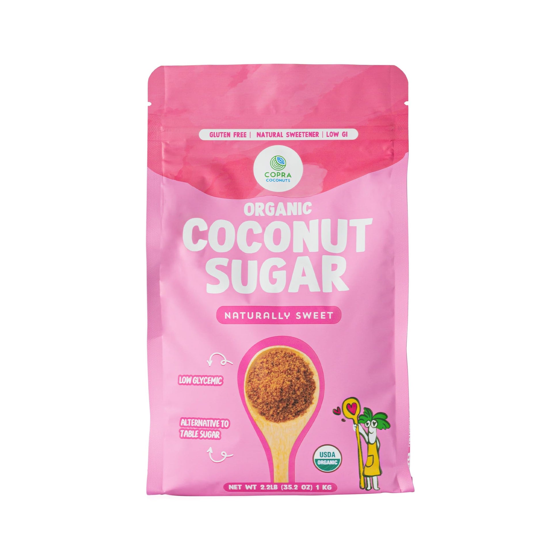 Copra Organic Coconut Sugar, Certified Organic, Natural Sweetener, Sugar Alternative, Unrefined Sugar, Low Glycemic, Vegan, Glut