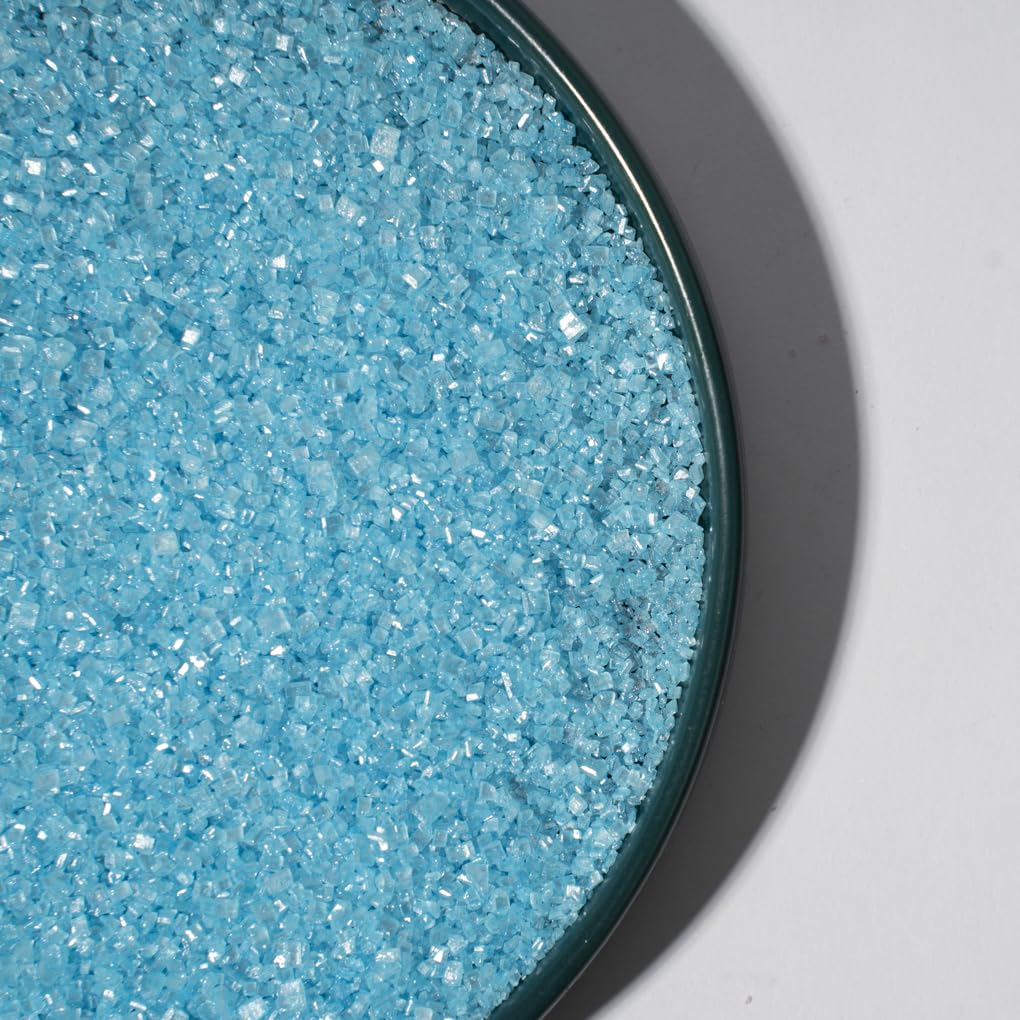 NIPEOR Light Blue Sanding Sugar Sprinkles for Cakes, Cupcakes, Cookies - Edible Sugar Crystals for Decorating