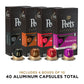 Peets Coffee Espresso compact pieces Variety Pack, Compatible with Nespresso Original Machine, 40 Count, Intensity 8-11