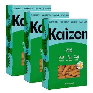 Kaizen Low Carb Keto Pasta Ziti - High Protein (20G), Gluten-Free, Keto-Friendly (6G Net), Plant-Based Lupini Noodles Made W/Hig