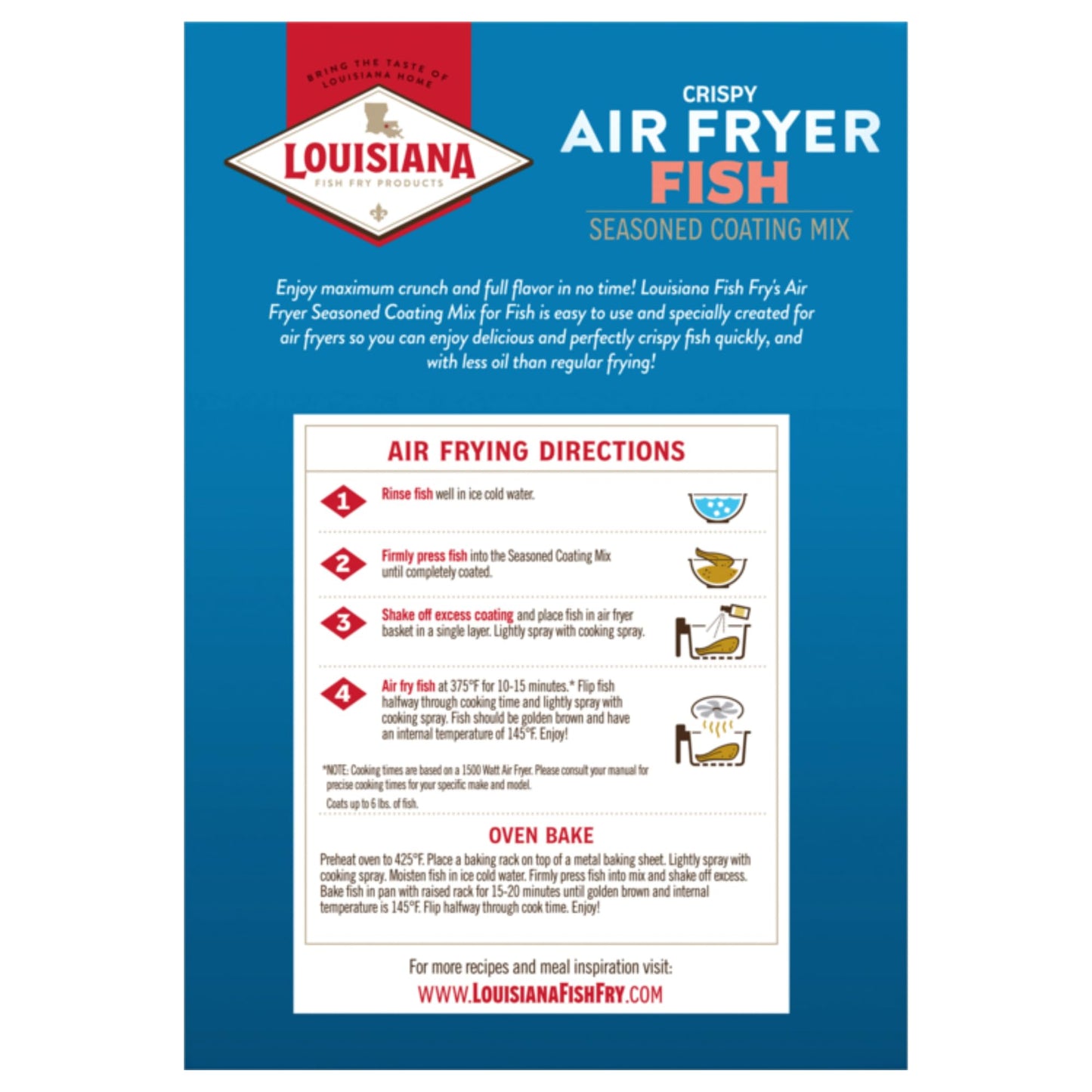 Louisiana AIR FRYER Seasoned Coating Mix for FISH