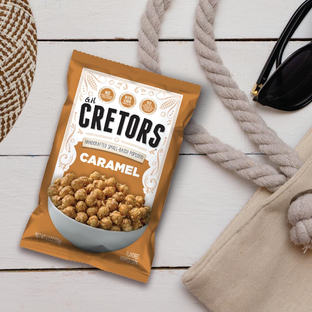 G.H. Cretors Caramel Corn Gourmet Popcorn Snacks, 8 Oz (Pack of 6), Caramel