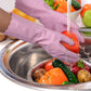 Bamllum 2 Pairs Reusable Cleaning Gloves - Latex Free Kitchen Cleaning Gloves With Cotton Liner- Household Dishwashing Gloves, N