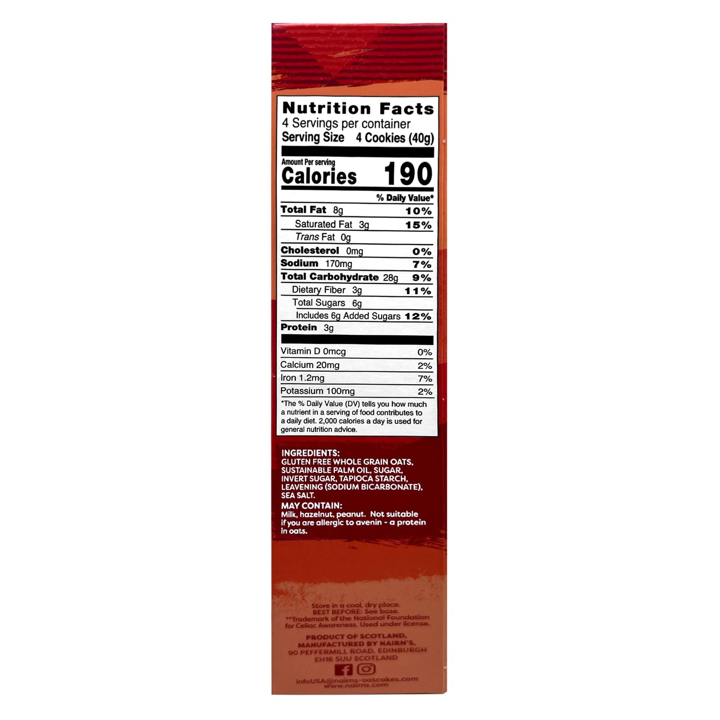 Nairn'S Gluten Free Original Oat Grahams, 3 Packs/5.64 Oz
